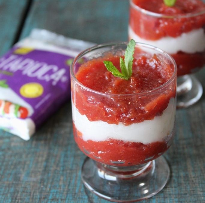 Taça de tapioca Akio com goiabada