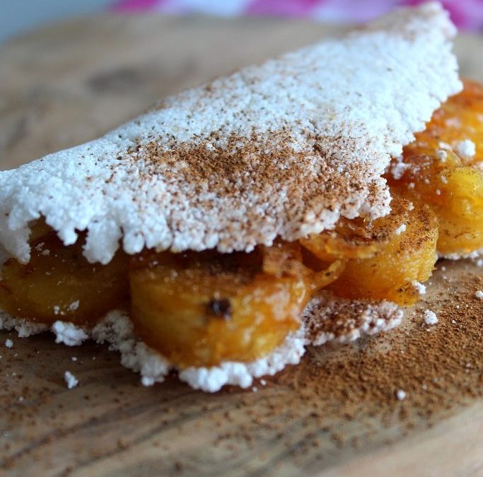 Tapioca Akio com banana caramelizada