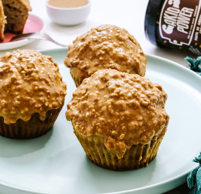 Cupcake de Banana com Pasta de Amendoim